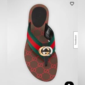 Gucci Kika Web Thong Sandals Sz 38.5 (fits 37.5). Brand New Unworn